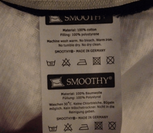 Das Ettiket am Smoothy Sitzsack: Made in Germany