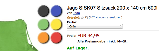 Der Jago Sitzsack in grün